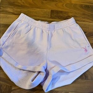 Light pink playboy shorts from Pacsun